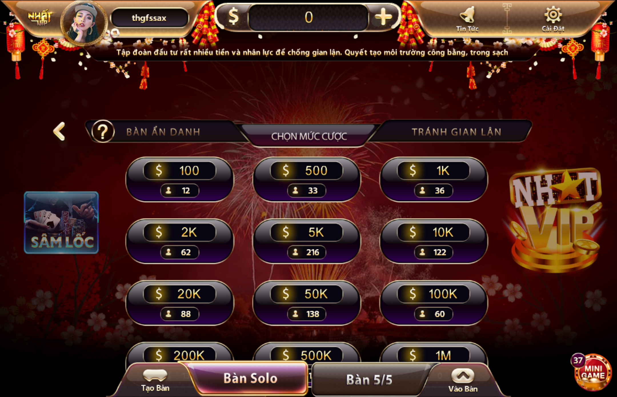 Tỷ lệ chiến thắng game bài rất cao cho người chơi