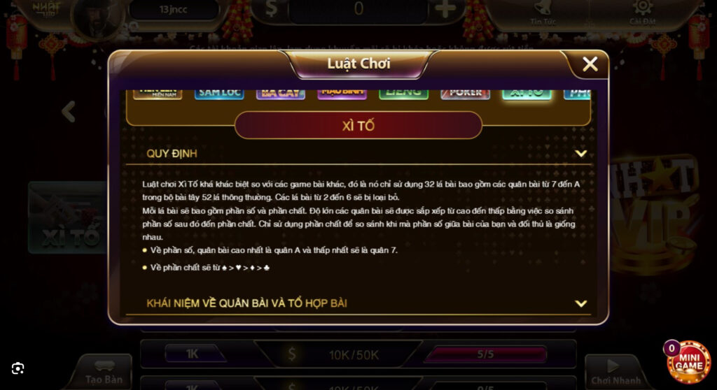 Luật chơi game bài Xì tố chi tiết tại Nhatvip