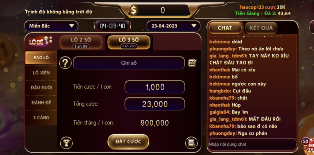 Các bước tham gia lô kép tại cổng game Nhatvip