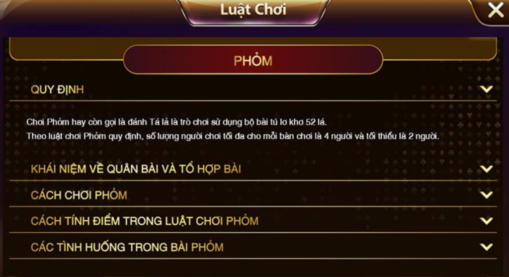 Luật chơi Phỏm khá đơn giản