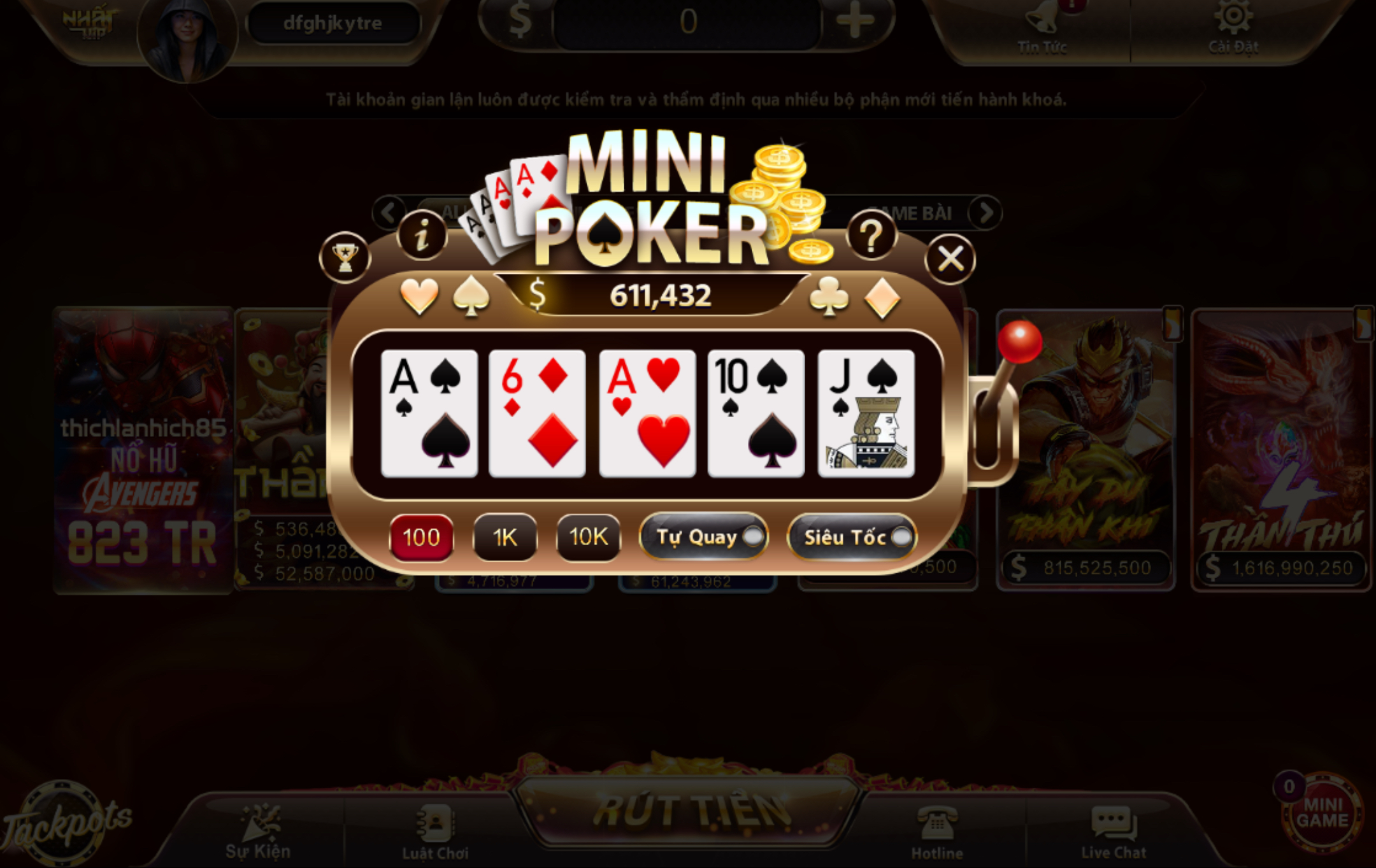 Quy tắc giúp thắng lớn mini Poker khi tai Nhat vip tham gia