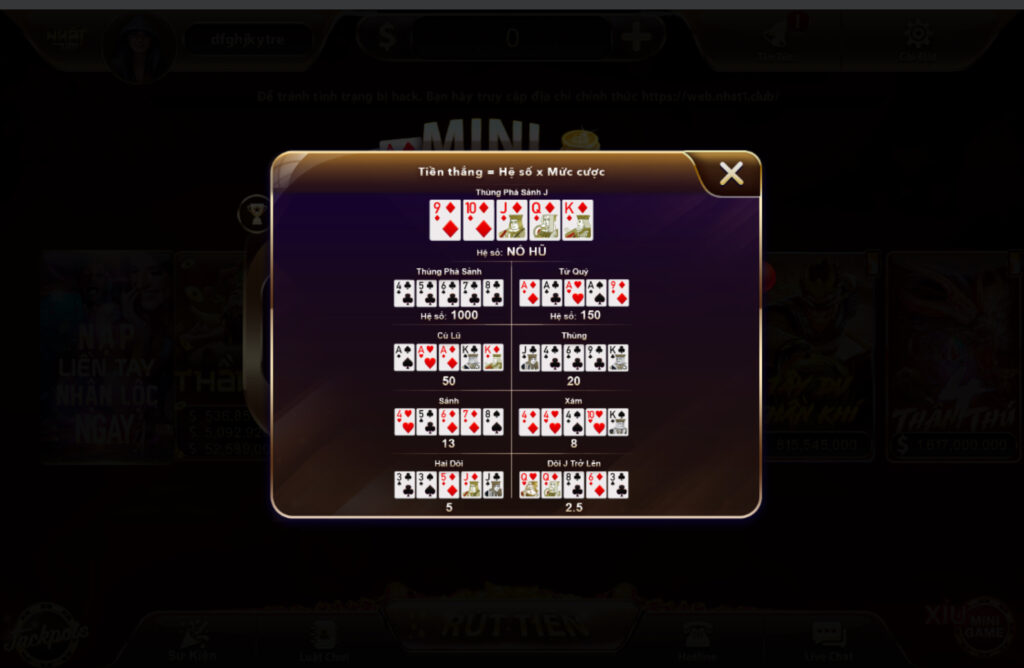 Tập hợp bài poker đa dạng