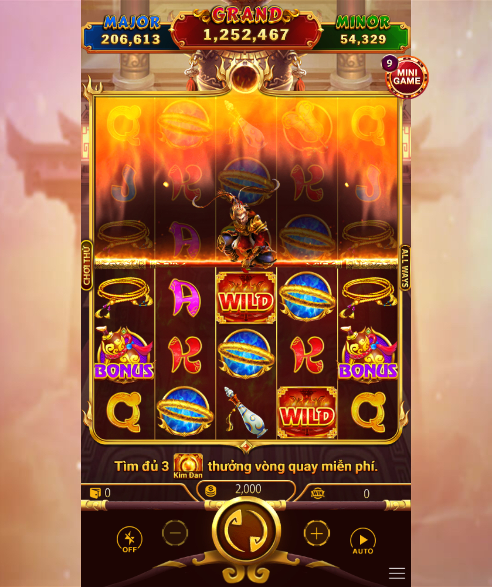 Tây du thần khí – tựa game slot có mặt khi tai Nhatvip