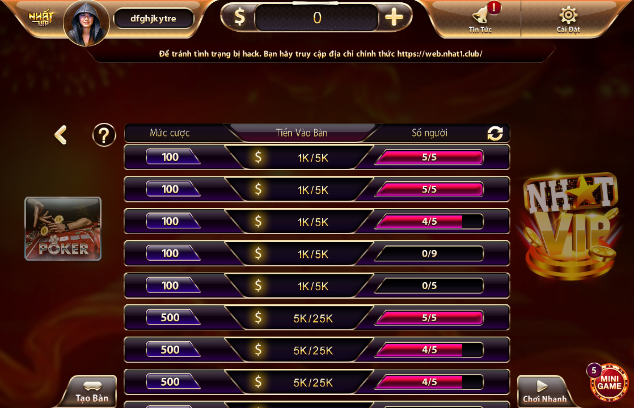 Những bí thuật cần biết khi chơi Poker tại link tai Nhatvip